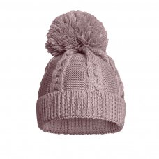 EH800-DP: Dusty Pink Eco Cable Knit Hat w/Pom Pom (0-12M)
